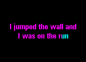 I jumped the wall and

I was on the run