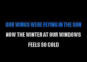 OUR WIHGS WERE FLYING I THE SUN
HOW THE WIHTEH HT OUR WINDOWS
FEELS 50 com