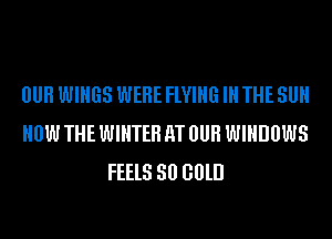 OUR WIHGS WERE FLYING I THE SUN
HOW THE WIHTEH HT OUR WINDOWS
FEELS 50 com