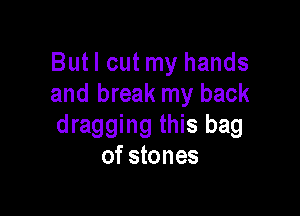 Butl cut my hands
and break my back

dragging this bag
of stones