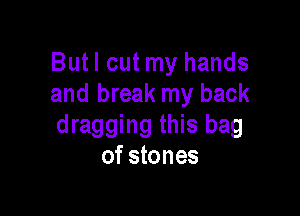 Butl cut my hands
and break my back

dragging this bag
of stones