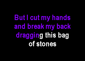 Butl cut my hands
and break my back

dragging this bag
of stones