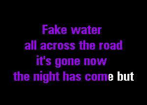 Fake water
all across the road

it's gone now
the night has come but