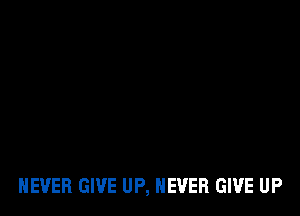 NEVER GIVE UP, NEVER GIVE UP