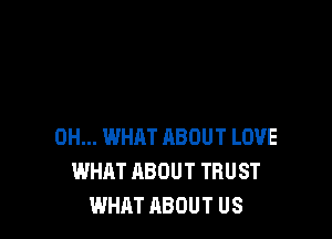 0H... WHAT ABOUT LOVE
WHAT ABOUT TRUST
WHAT ABOUT US