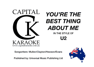 CAPITAL YOU'RE THE
BEST THING
)3 ABOUT ME

KARAOKE

SullunVilc-Ix' Mallen'OWmWwwr.'Evaun M

Fnhishad hyi unrm'sru Musln Flhliming le '0