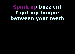 Spark up buzz cut
I got my tongue
between your teeth