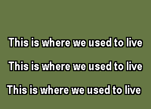 This is where we used to live

This is where we used to live

This is where we used to live