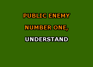 PUBLIC ENEMY

NUMBER ONE,

UNDERSTAND