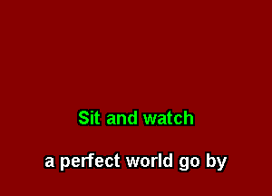 Sit and watch

a perfect world go by