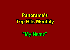 Panorama's
Top Hits Monthly

My Name