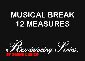 MUSICAL BREAK
1 2 MEASURES

O V
LEJIZIIMJ (7!? (9,!691