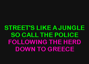 STREET'S LIKE A JUNGLE

80 CALL THE POLICE