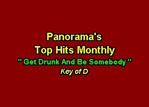 Panorama's
Top Hits Monthly

 Get Drunk And Be Somebody 
Kcy ofD