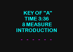 KEY OF A
TIME 336
8 MEASURE

INTRODUCTION