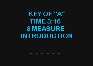 KEY OF A
TIME 3t16
8 MEASURE

INTRODUCTION