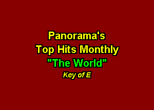 Panorama's
Top Hits Monthly

The World
Key ofE