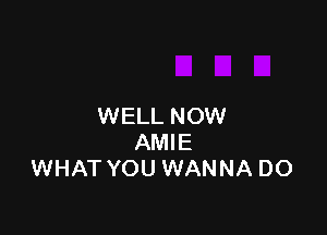 WELL NOW

AMIE
WHAT YOU WANNA DO