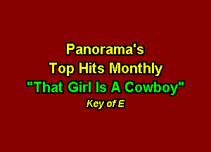 Panorama's
Top Hits Monthly

That Girl Is A Cowboy
Key ofE