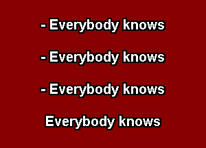 - Everybody knows
- Everybody knows

- Everybody knows

Everybody knows