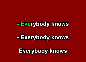 - Everybody knows

- Everybody knows

Everybody knows