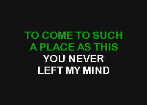 YOU NEVER
LEFT MY MIND