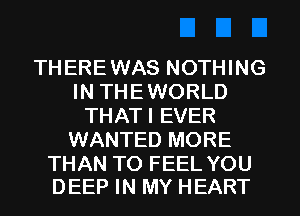 THEREWAS NOTHING
IN THE WORLD
THAT I EVER
WANTED MORE

THAN TO FEEL YOU
DEEP IN MY HEART