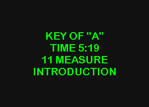 KEY OF A
TIME 5219

11 MEASURE
INTRODUCTION