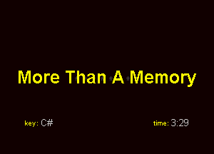 More Than A Memory

keyi Ci?