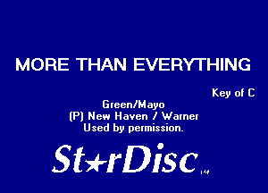 MORE THAN EVERYTHING

Key of C
GtccnlMayo

(P) New Haven I Warner
Used by pclmission.

SBH'DiSCM