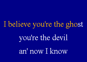 I believe you're the ghost

you're the devil

2111' now I know
