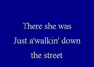 There she was

Just a'walkin' down

the street