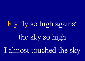 Fly fly so high against
the sky so high
I almost touched the sky