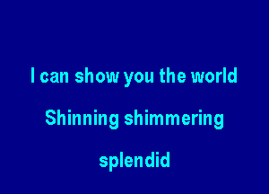 I can show you the world

Shinning shimmering

splendid