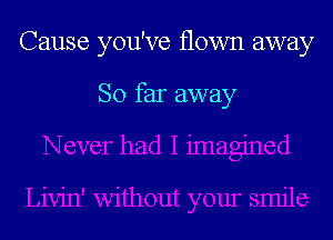 Cause you've flown away

So far away