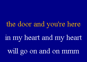 the door and you're here
in my heart and my heart

WiJlgoonandonmmm