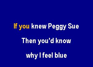 If you knew Peggy Sue

Then you'd know

why I feel blue