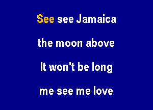See see Jamaica

the moon above

It won't be long

me see me love