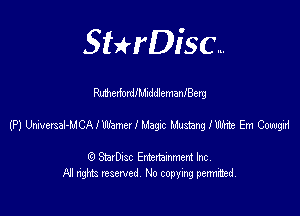 SHrDisc...

MedordlMIddlemanlBerg

(P) W-ummmmmm mmxmte Em Cowgii

(9 StarDIsc Entertaxnment Inc.
NI rights reserved No copying pennithed.