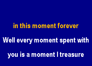 in this moment forever

Well every moment spent with

you is a moment I treasure