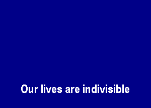 Our lives are indivisible