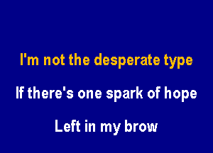 I'm not the desperate type

If there's one spark of hope

Left in my brow