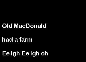 Old MacDonald

had a farm

Ee igh Ee igh oh