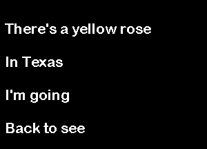 There's a yellow rose

In Texas

I'm going

Back to see
