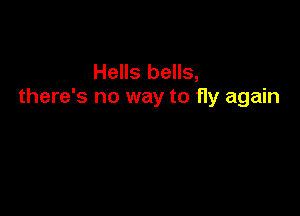 Hells bells,
there's no way to fly again