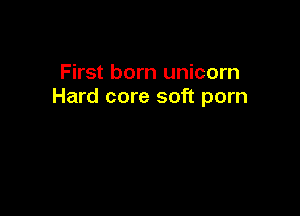 First born unicorn
Hard core soft porn