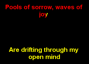 Pools of sorrow, waves of
Joy

Are drifting through my
open mind