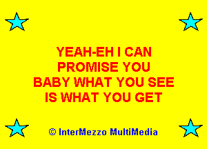 3'?

YEAH-EH I CAN
PROMISE YOU
BABY WHAT YOU SEE
IS WHAT YOU GET

(Q lnterMezzo MultiMedia

3'?