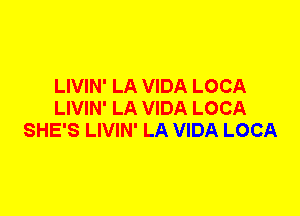 LIVIN' LA VIDA LOCA
LIVIN' LA VIDA LOCA
SHE'S LIVIN' LA VIDA LOCA