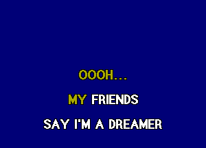 OOOH...
MY FRIENDS
SAY I'M A DREAMER